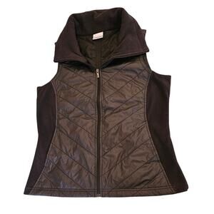 Columbia Black Quilted Fleece Panel Vest Women’s Medium Zip Front Outdoor